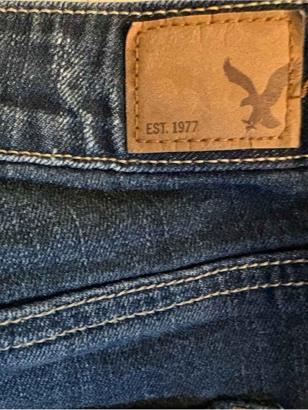 American Eagle Outfitters Dark Blue Denim Short with Studded Floral Detail - Picture 6 of 8